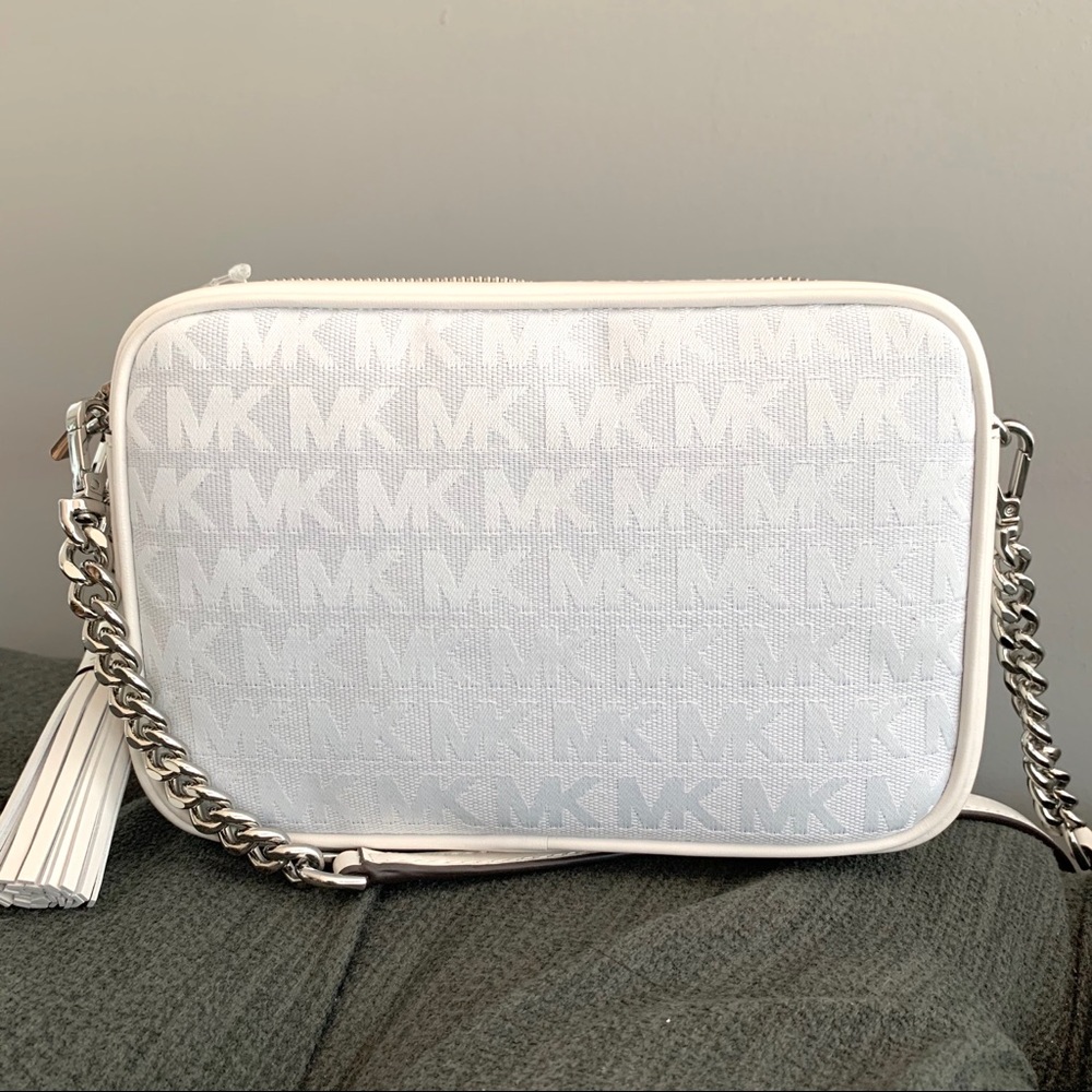 NWT MK monogram camera bag white blue silver - Picture 5 of 7
